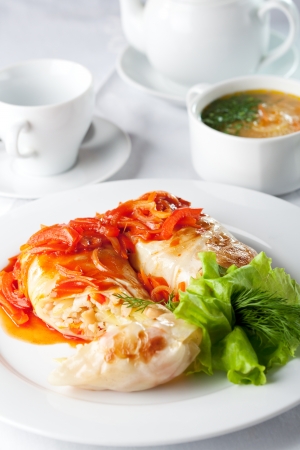 Vegetarian Cereal Food - Stuffed Cabbage Roll with Vegetablesの写真素材