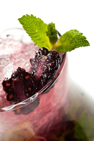 Cocktail - Mojito with Fresh Berry and Lemon Sliceの写真素材