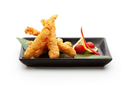 Deep Fried Shrimps with Parsleyの写真素材