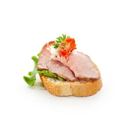 Meat Canapes - Roast Beef Medium with Sauceの写真素材