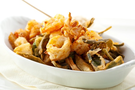 Stir Fried Seafood with White Sauceの写真素材