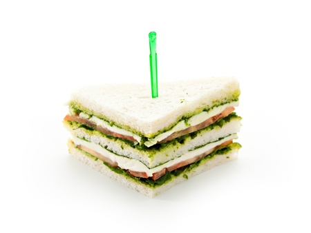 Sandwich Snack with Vegetables and Pesto Sauceの写真素材