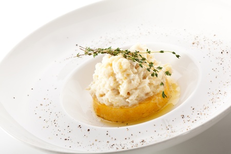 Polenta with Cream Codの写真素材