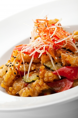 Sweet and Sour Pork with Vegetablesの写真素材