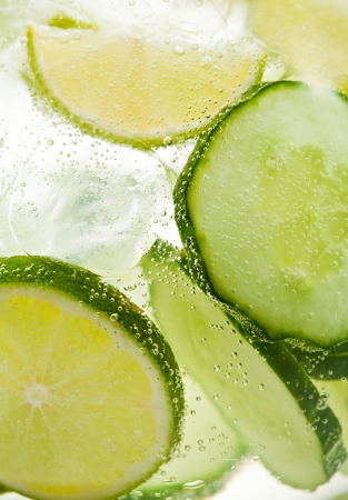 Fresh Lemonade with Cucumber and Limeの写真素材
