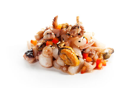 Seafood Isolated over Whiteの写真素材