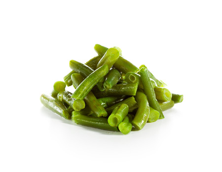 Green Beans Isolated over Whiteの写真素材