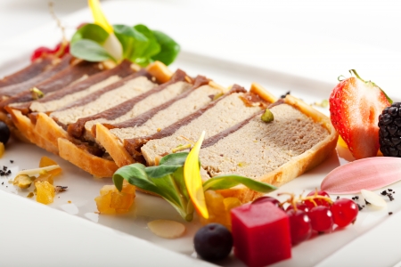 Delicious Foie Gras with Fruits and Berriesの写真素材