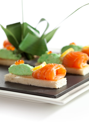Salmon Fillet with Avocado Mousseの写真素材