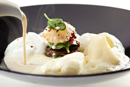 Soup with Veal and Pine Nutsの写真素材