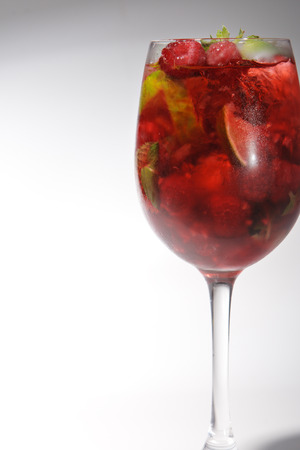 Raspberry Cocktail with Lime and Mintの写真素材