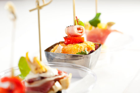 Delicious Buffet Food on White Dish