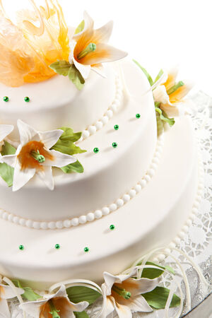 Wedding Cake over White Backgroundの写真素材