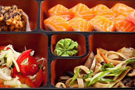 Japanese Lunchbox Food with Soupの写真素材