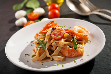 Pasta with Shrimps and Tomato Sauceの写真素材