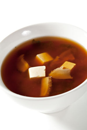 Japanese Cuisine - Miso Soup with Seaweed and Tofu Cheeseの写真素材