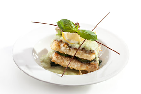 Fish FIllet with Zucchini and Sauce