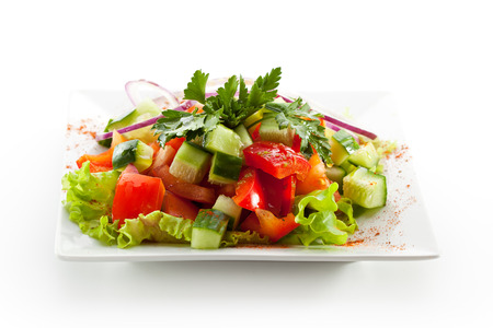 Fresh Tomato and Cucumber Saladの写真素材