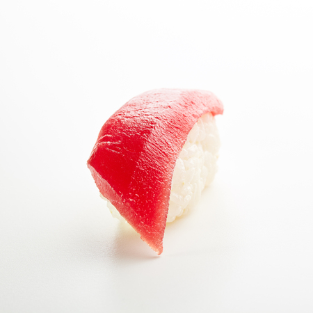 Japanese Sushi - Maguro Nigiri Sushi (Tuna Sushi) on White Backgroundの写真素材