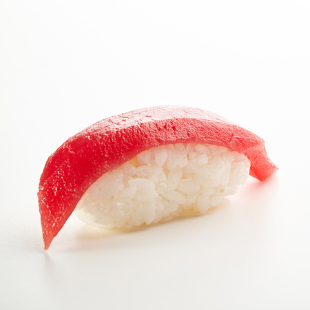 Japanese Sushi - Maguro Nigiri Sushi (Tuna Sushi) on White Backgroundの写真素材