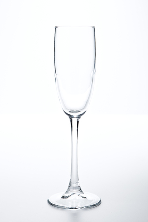 Champagne Glass over Bright Whiteの写真素材