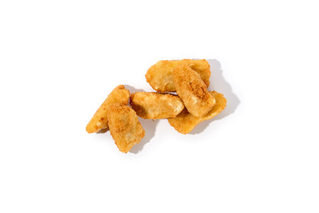 Golden Fried Cheese Sticks Isolated on White Background.の写真素材