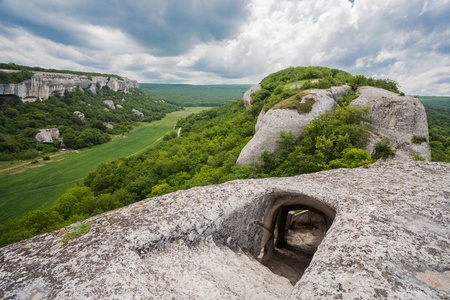 Card of the ancient cave city of Eski-Kermen (Crimea, Ukraine)の写真素材