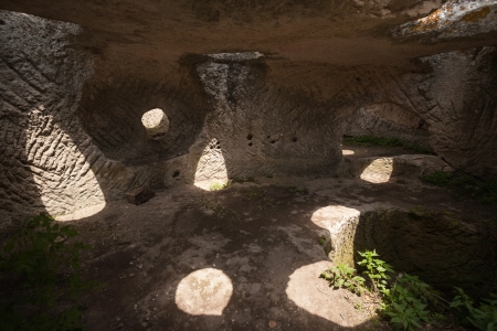 Card of the ancient cave city of Eski-Kermen (Crimea, Ukraine)の写真素材