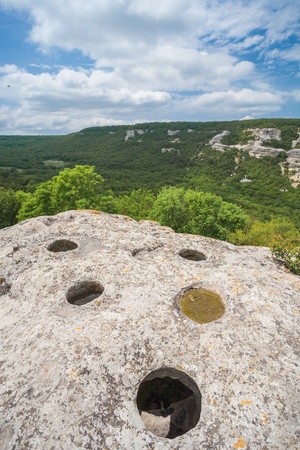 Card of the ancient cave city of Eski-Kermen (Crimea, Ukraine)の写真素材