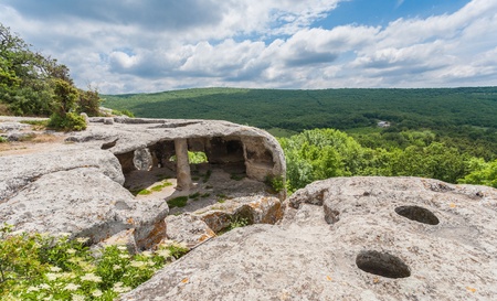Card of the ancient cave city of Eski-Kermen (Crimea, Ukraine)の写真素材