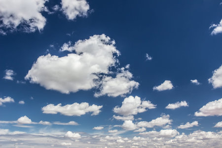 Panoramic wide angle view of the summer sky 