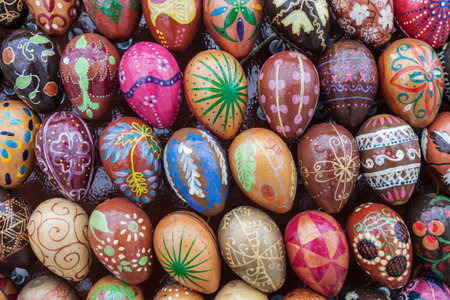 Hand painted easter eggs background