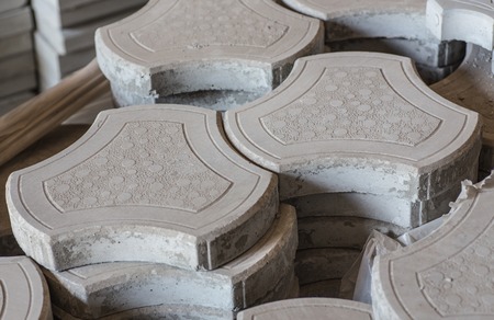 Gray concrete construction of block industrial Photoの写真素材