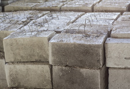 Gray concrete construction of block industrial Photoの写真素材