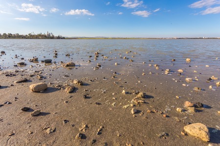 Salt lake, natural phenomenon near Larnaka, Cyprusの写真素材