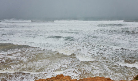 Stormy Atlantic Ocean in Asilah, Morocco, Africa
