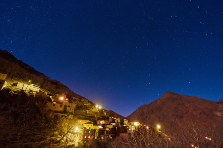 Kasbah du Toubkal, Imlil in the Atlas Mountains Morocco, night photo