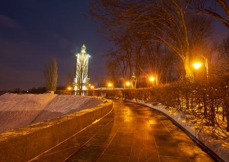 The Park of Eternal Glory in Kiev, Ukraine at nightの写真素材