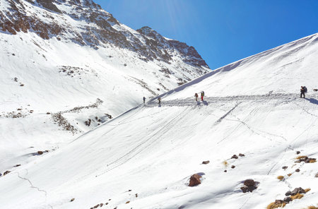 Hiking trail to the top of Mount Toubkal - Morocco