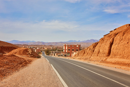 Morocco The High Atlas Mountain range, pass between Marrakesh, Ait Ben Haddou and Ouarzazateの写真素材