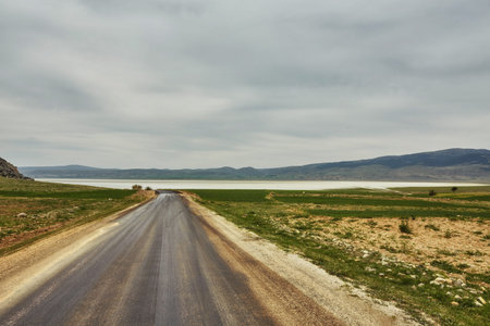 Dry lake and dramatic clouds in Northern Turkey