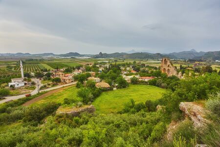 Aqueducts in the ancient city of Aspendos in Antalya, Turkey.の写真素材