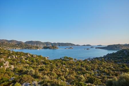 Sea, near ruins of the ancient city on the Kekova island, Turkeyの写真素材
