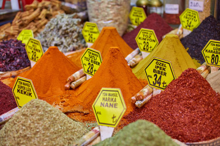 Turkey, Istanbul, Spice Bazaar turkish spices for sale
