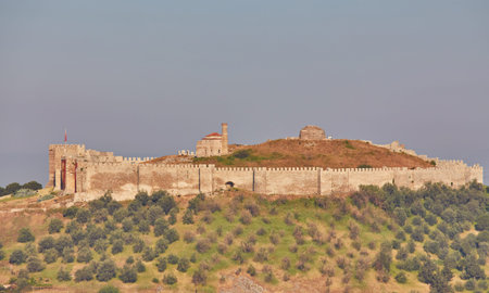 Historical Selcuk Castle. Royal tombs. At Selcukの写真素材