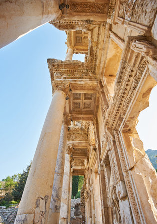 Details of Celsus Library, Ephesus Selcuk Turkey