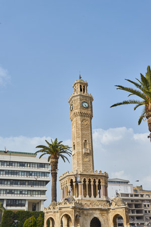 Izmir, Turkey - May 4, 2018: Konak square view in Izmir, Turkey. The Izmir Clock Tower is the most recognized landmark of the city.のeditorial素材
