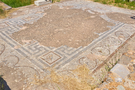 KOS ISLAND, GREECE - MAY 02, 2018: Asklepieion on the Greek island of Kos, ancient greek sanatorium dedicated to Asclepius, the god of medicine.のeditorial素材