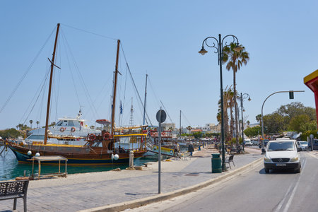 KOS ISLAND, GREECE - MAY 02, 2018 View from the streets of Kos Island, Greece.のeditorial素材