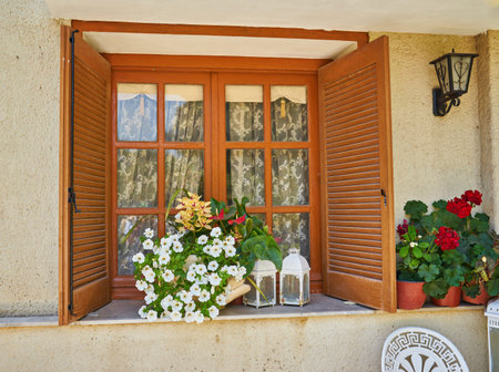 Beautiful close up of a traditional mediterranean house.